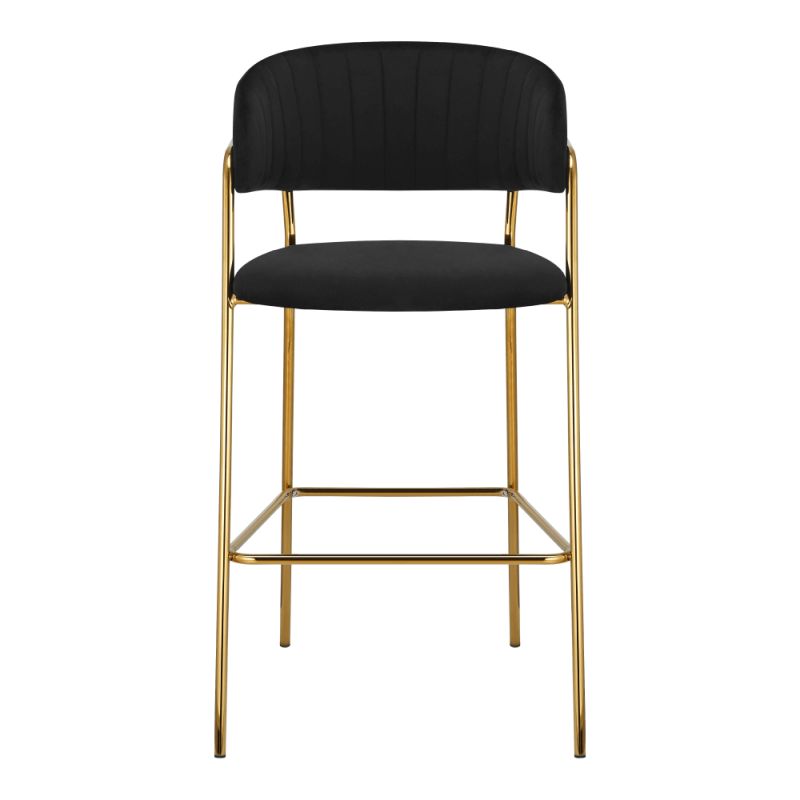Barová stolička, čierna Velvet látka, nohy gold chróm zlatý, DASMIN TYP 2