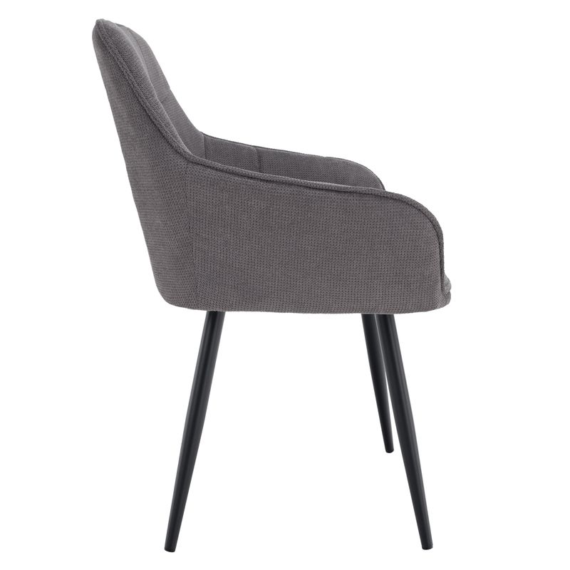 Dizajnové kreslo, sivá látka, nohy kov čierny, MARKEN