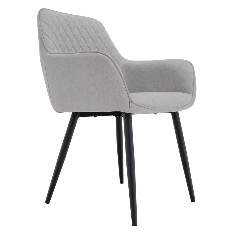 Dizajnové kreslo, svetlosivá látka, nohy kov čierny, OSKOR