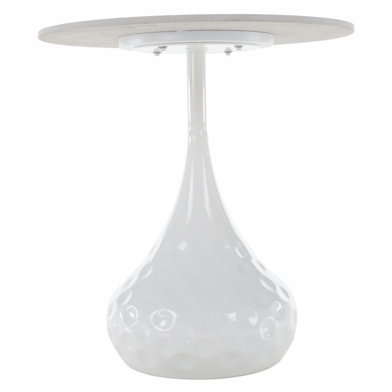 Konferenčný stolík, 50x50cm, biely mramor, oceľ, EBREL