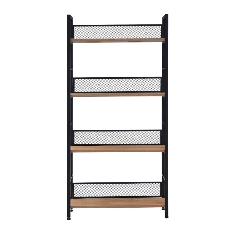 Regál, 60cm, čierny, dub, KELER TYP 1