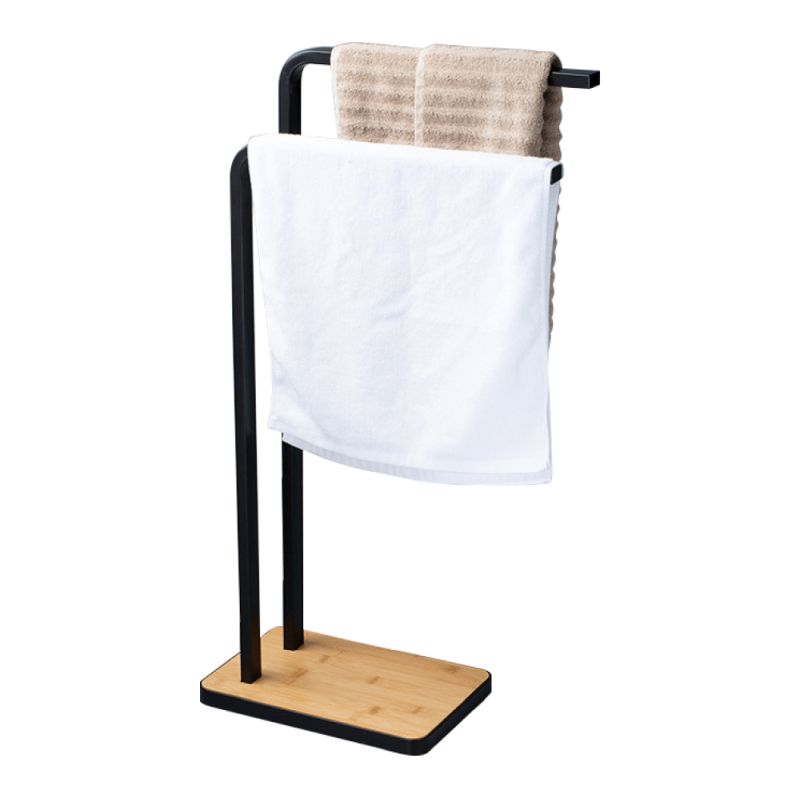 Stojan na uteráky, 20cm, čierny kov, bambus, LABAV