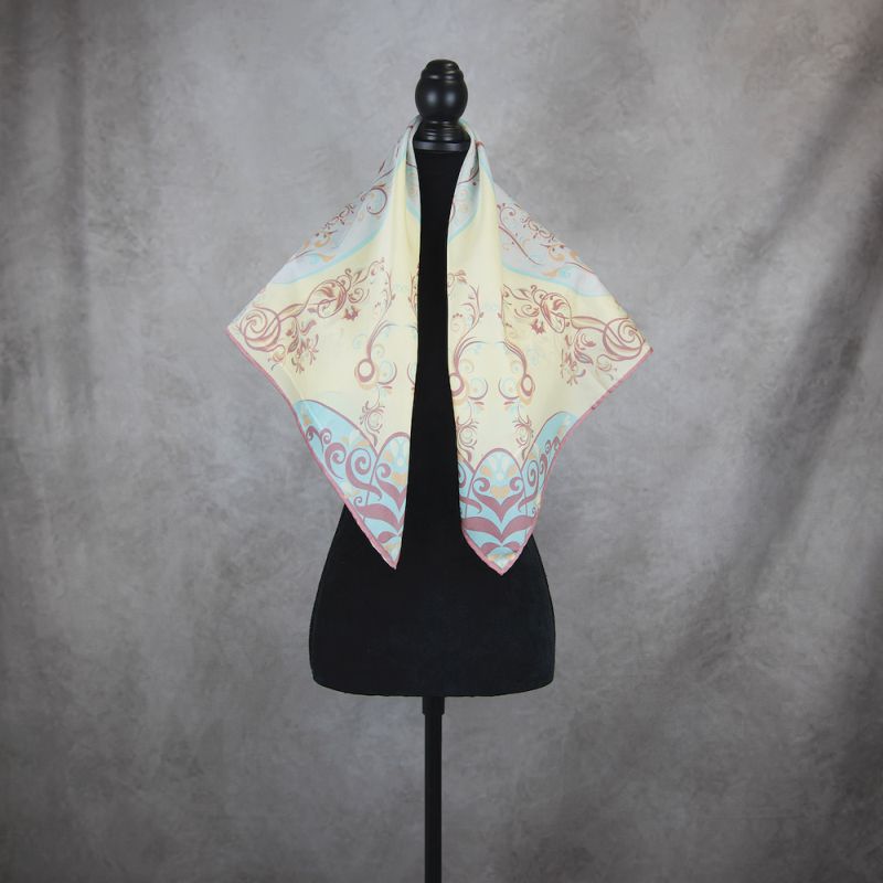 Hodvábna šatka ORNAMENT VZOR_4, 90 x 90cm, Made in SLOVAKIA