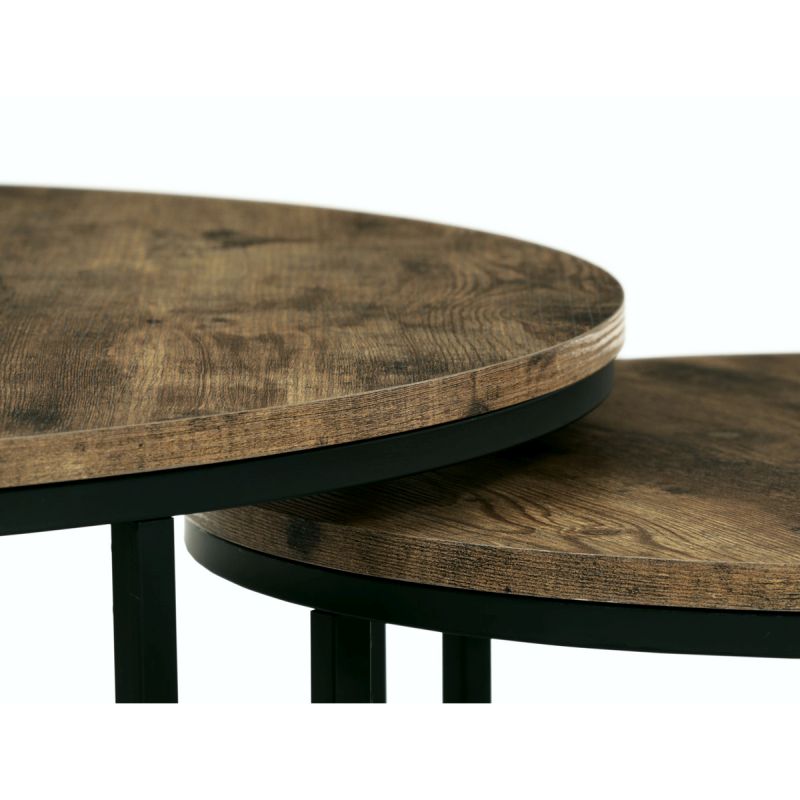 Set 2ks stolíkov 80x80cm, MDF staré drevo, AF-3002 OLW