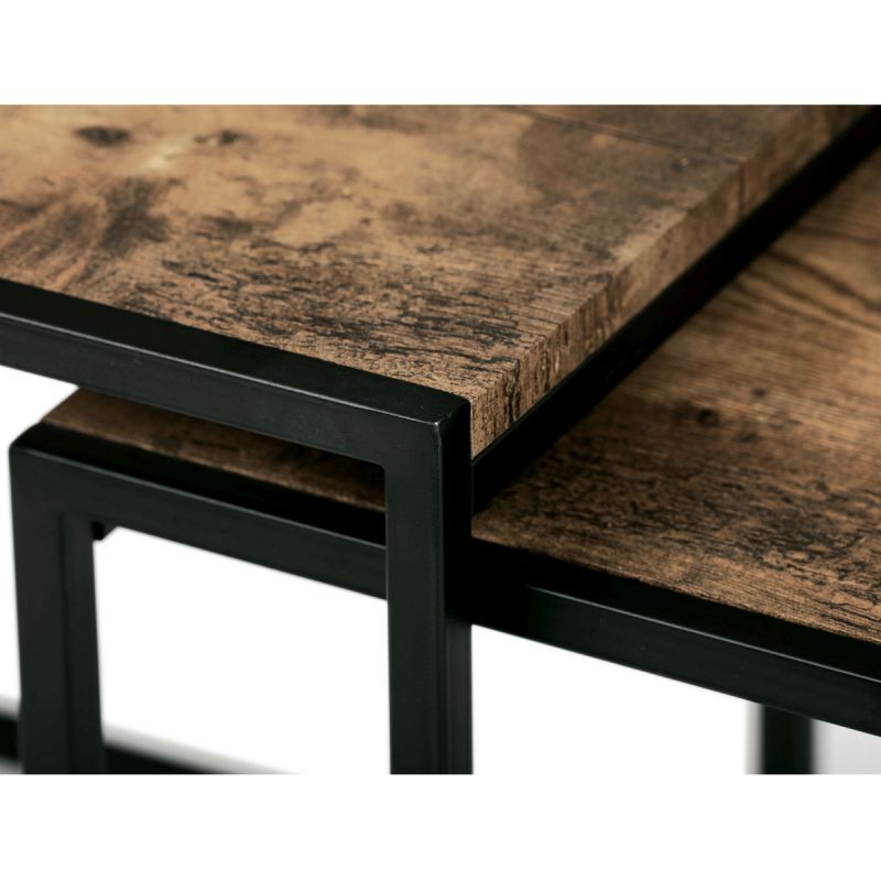 Set 3ks odkladacích stolíkov 45x45cm, MDF staré drevo, AF-3003 OLW