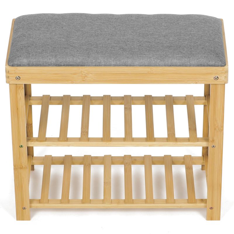 Botník, 60cm, bambus, prírodný, látka, DR-N1010 GREY2