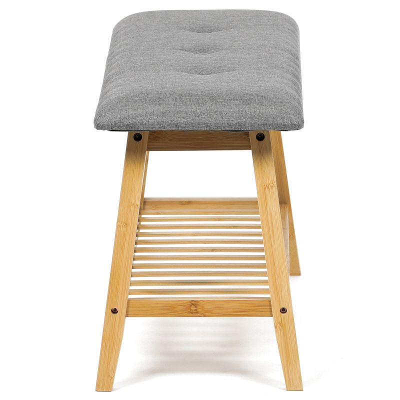 Botník, 90cm, bambus, prírodný, látka, DR-N1012 GREY2