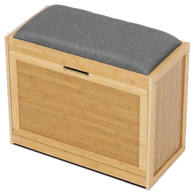 Botník, 60cm, bambus, prírodný, látka, DR-N1014 GREY2