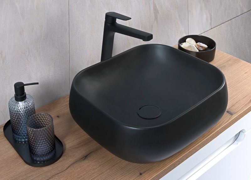 Umývadlo na dosku, 45cm, čierne, NIKA