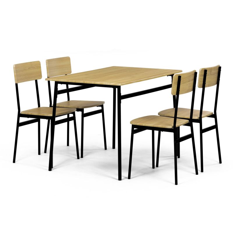 Jedálenský set, 110x70cm, MDF divoký dub, AUT-O2155 OAK