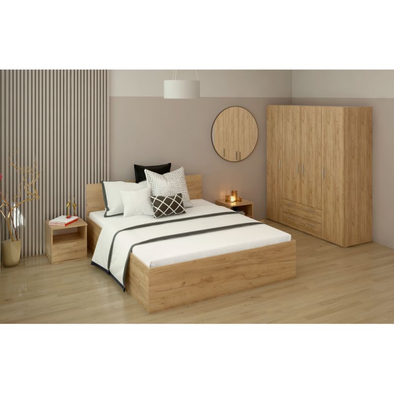 Nočný stolík, 40cm, dub craft zlatý, DOLI