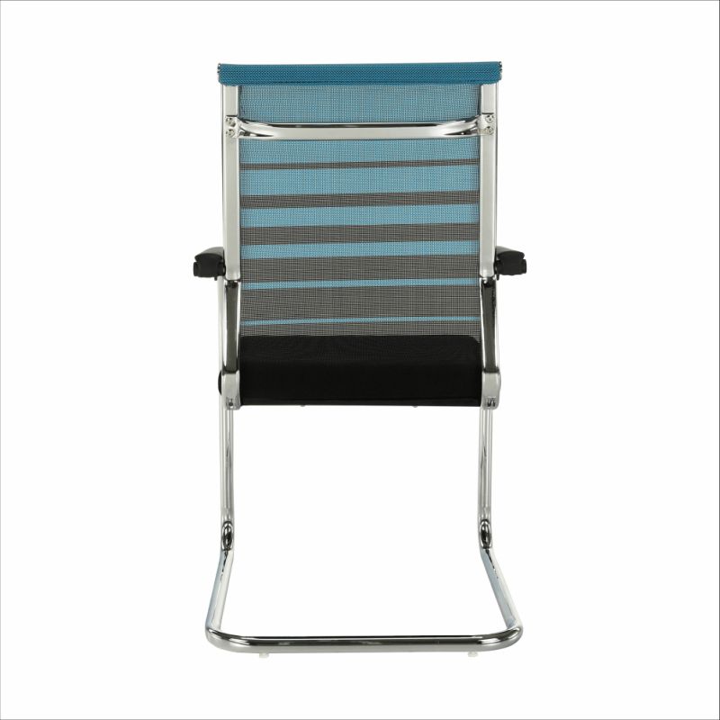 Zasadacia stolička, modrá a čierna sieťovina, kov chróm, ESIN