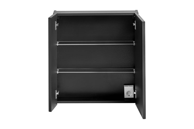 Skrinka so zrkadlom, 60cm, čierna, SANTA FE BLACK 84-60-A-2D