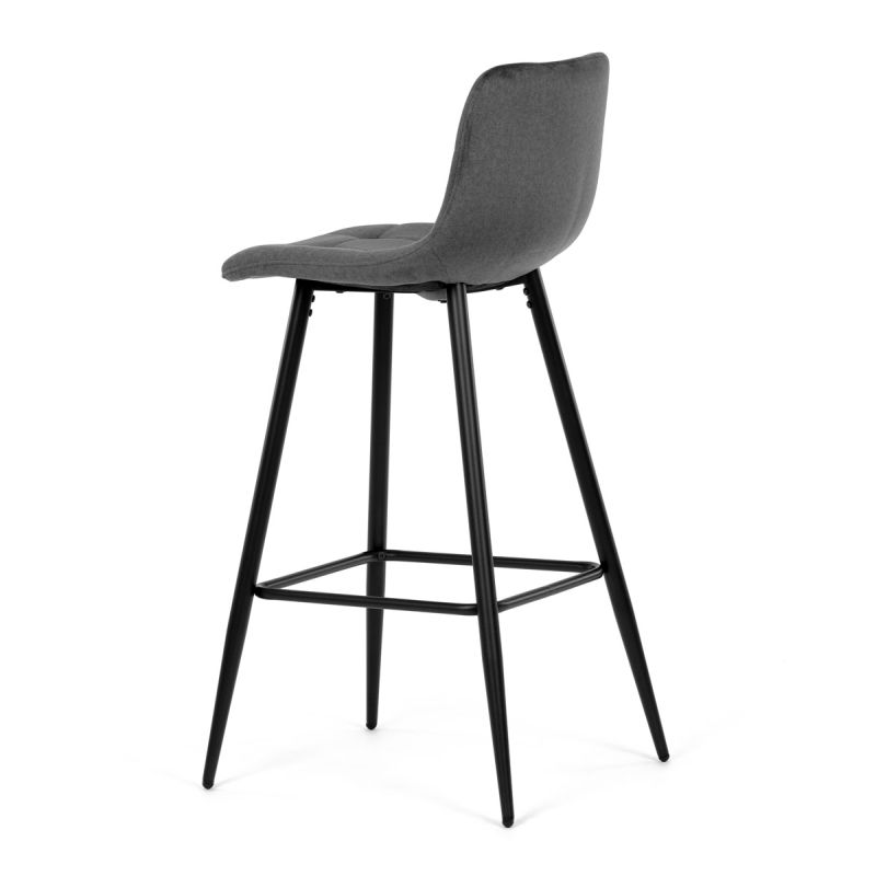 Barová stolička, sivá látka, nohy čierne, AUB-X7015 GREY2