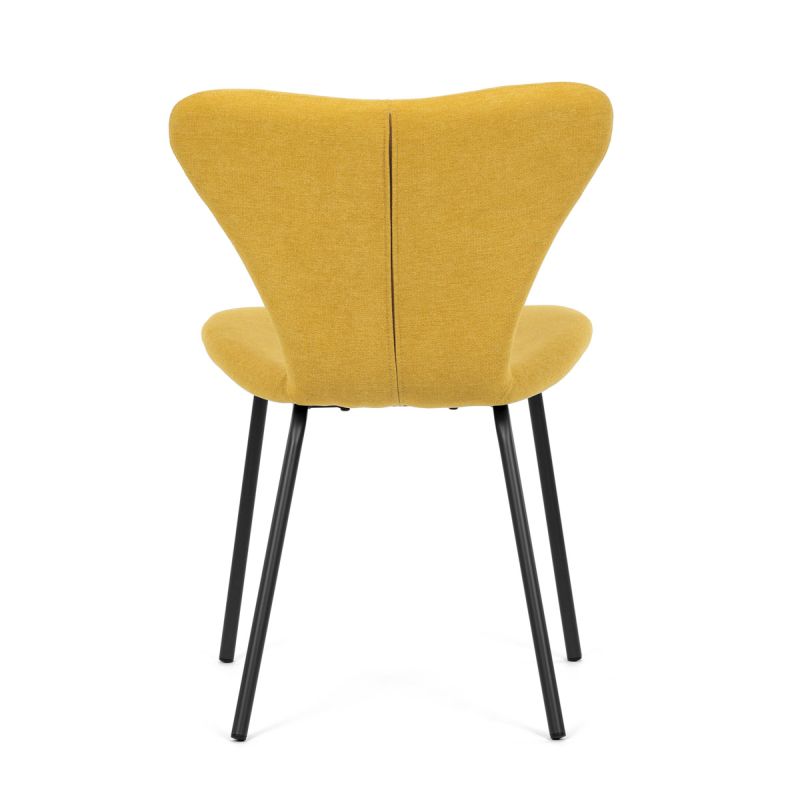 Jedálenská stolička, žltá, látka, CT-S8010 YEL2