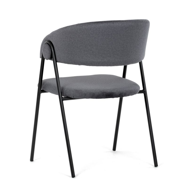 Jedálenská stolička, sivá, zamatová, látka, DCL-X7130 GREY2
