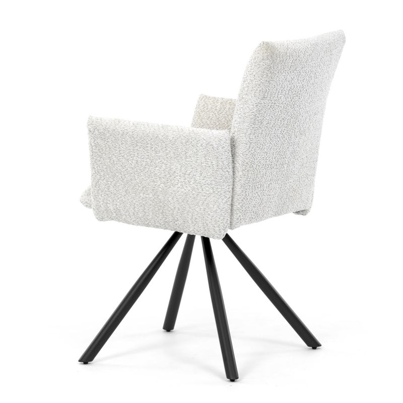 Jedálenská stolička, krémová, bouclé, látka, DCH-W1117 CRM2