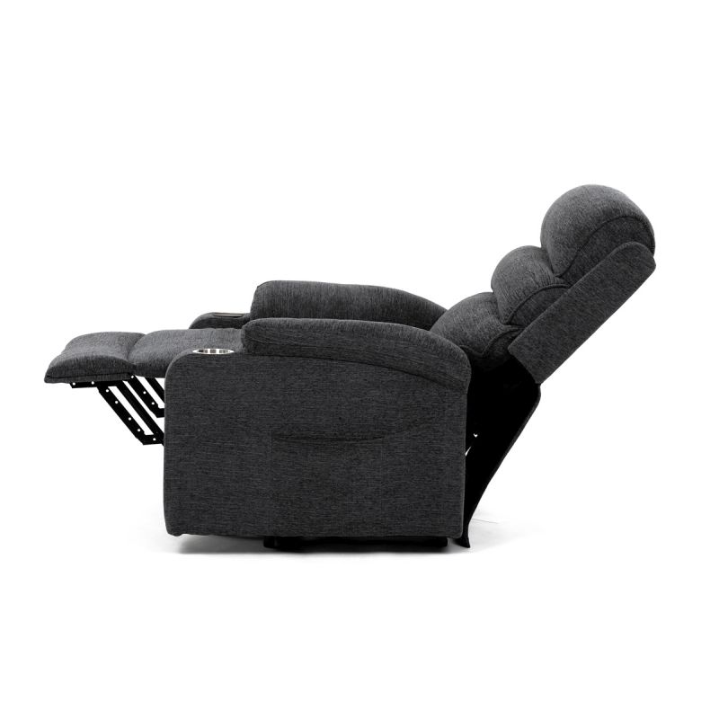 Elektrické polohovateľné kreslo, látka, sivá, 130 kg, TV-S8348 GREY2