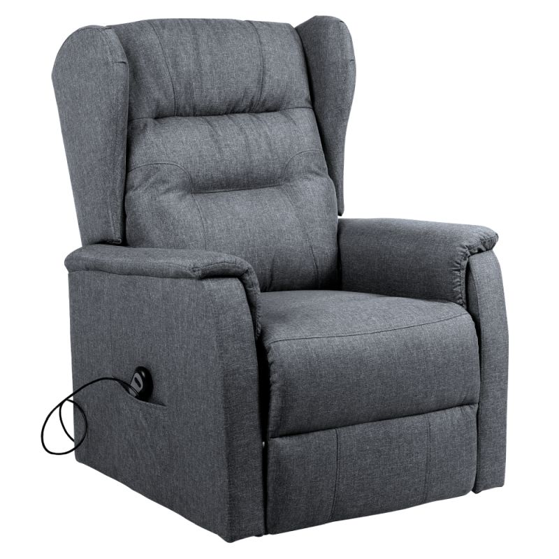 Relaxačné polohovacie kreslo, svetlosivá látka, DOURO