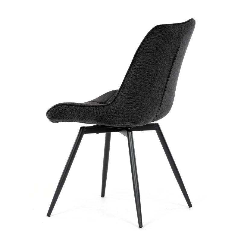 Jedálenská stolička, čierna, látka, HC-T1130 BK2