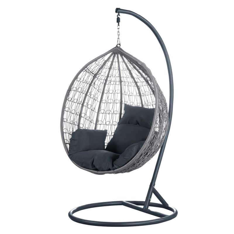 Závesné kreslo, sivé, NOLEO