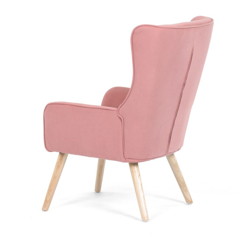 Kreslo ušiak, ružová manšestrová látka, AK-314 PINK2