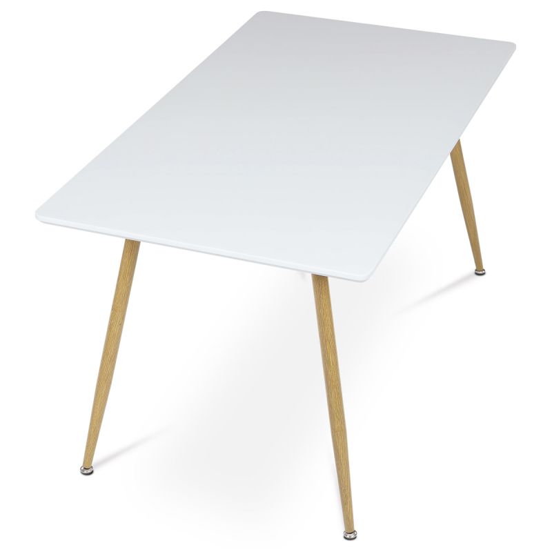 Jedálenský stôl 140x80cm, MDF, kov, biely, HT-W1214 WT