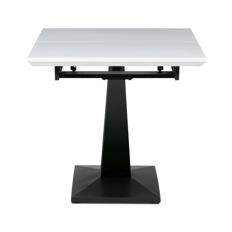 Jedálenský stôl 140-180x85cm, rozkladací, MDF, kov, biely, HT-W1630 WT