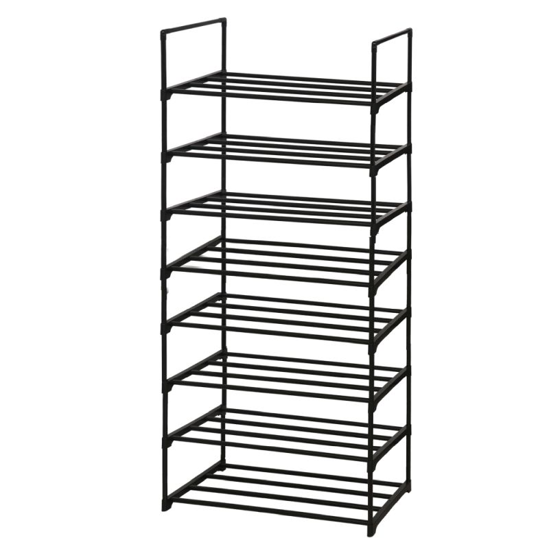 Botník 66cm, 8 policový, čierny, LAURIN