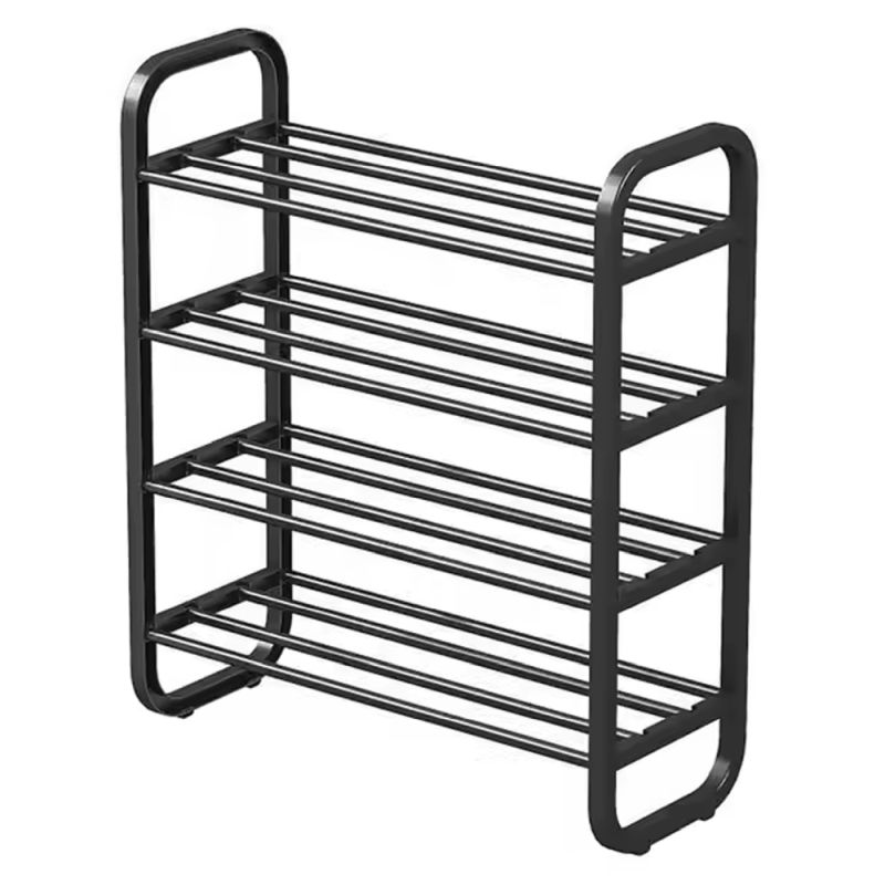 Botník, 61cm, 4-policový, čierny, FERRUM