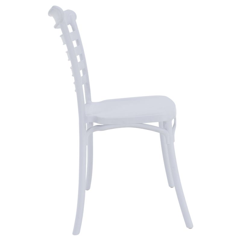 Stohovateľná stolička, biely plast, SAVITO