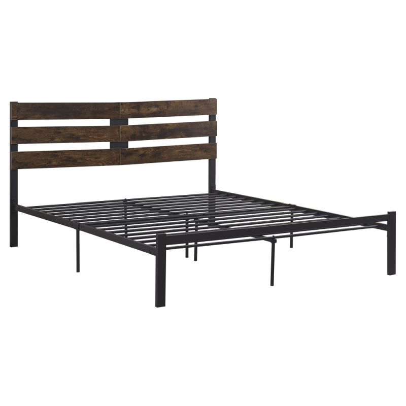 Manželská posteľ, 180x200, s roštom, dub rustikal, kov, ANEYA