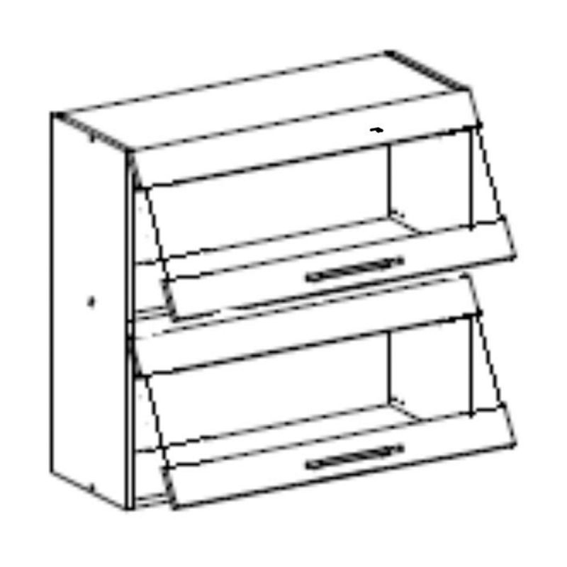 Horná skrinka, 80cm, biela, dub sonoma, FABIANA W80K2S
