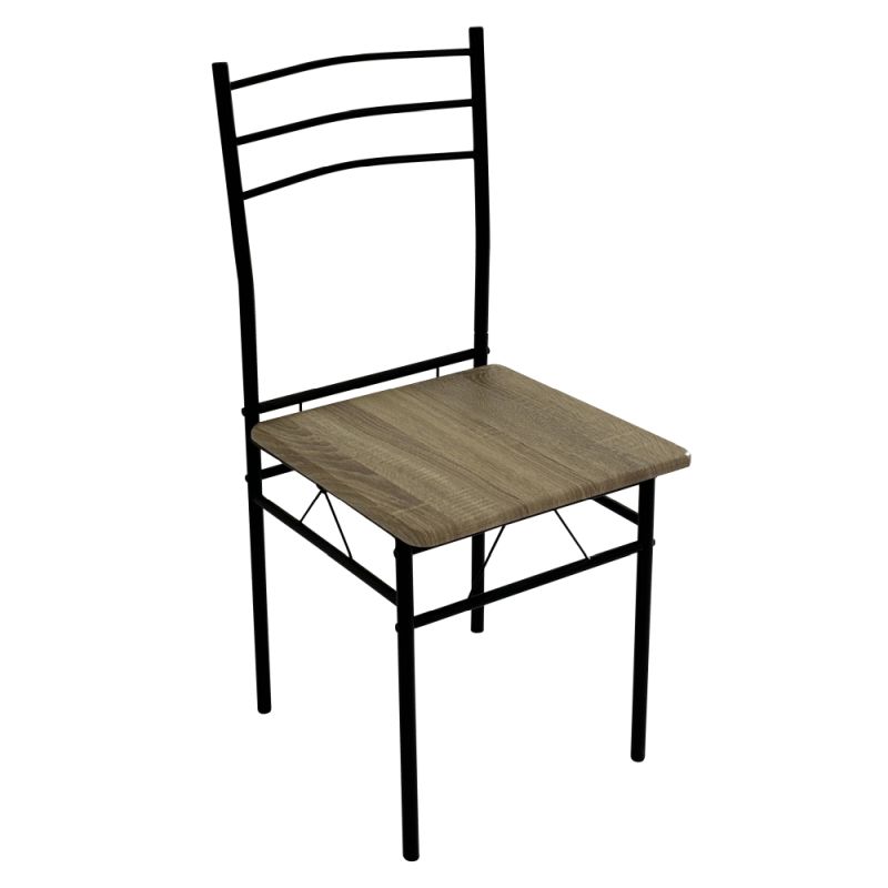 Jedálenský set 1+4, 110x60cm, MDF, dub sonoma, čierny, MAKO