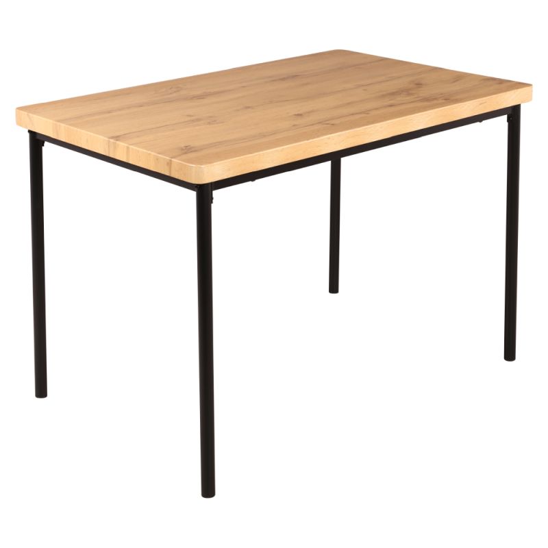 Jedálenský set 1+4, 110x70cm, MDF, dub svetlý, látka sivá, MADIO