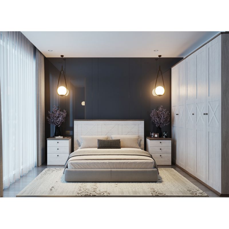 Skriňa, 242cm, kombinovaná, borovica canyon, dub sonoma trufel, TEINA SZF5D