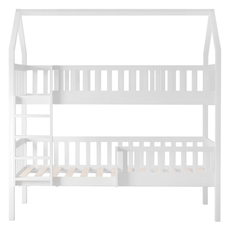 Montessori poschodová posteľ, 90x200, s prístelkou, biela, VENITA TYP 1