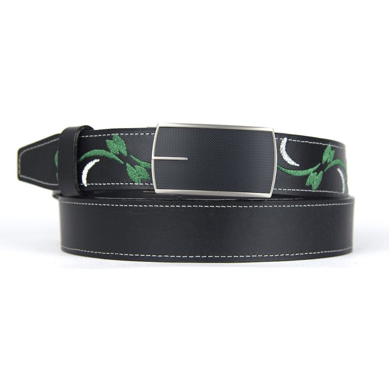 Kožený opasok s výšivkou, pracka s brzdou, 139cm, Limitovaná edícia 05