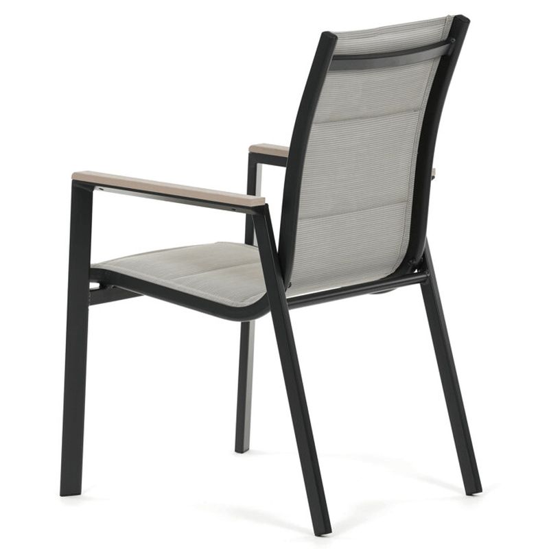 Záhradná stolička, hliník, sieťovina, béžová, AZC-S1110 BK