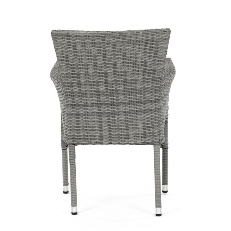 Záhradná stolička, kov, polyratan, sivá, AZC-S2118 GREY