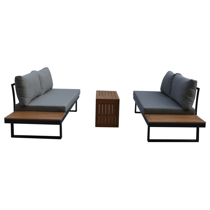 Záhradný set, hliník, polywood, sivá, AZS-G1924 GREY