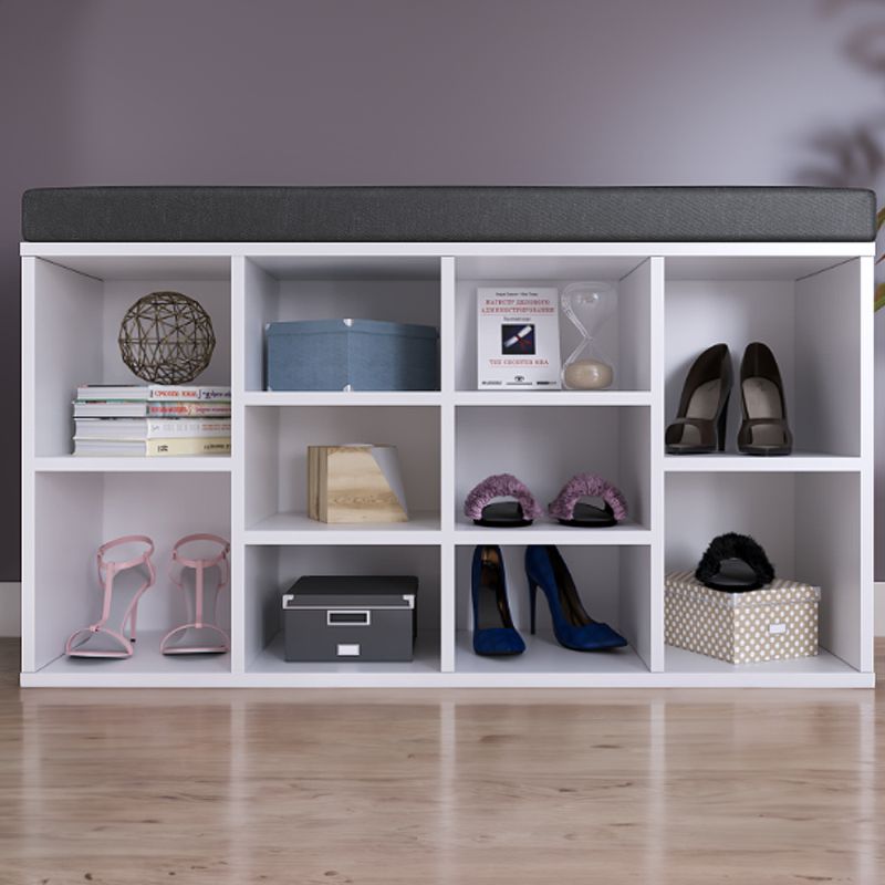 Botník s lavicou, 104cm, biely, LUSHKA