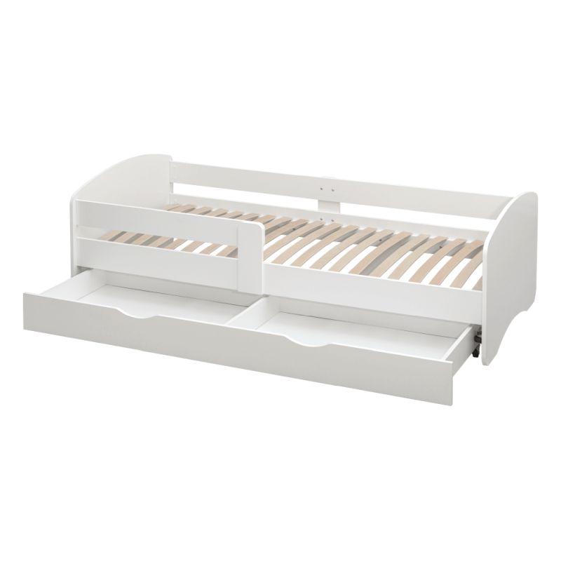 Posteľ s roštom a úložným priestorom 80x160, biela, COCOLINO