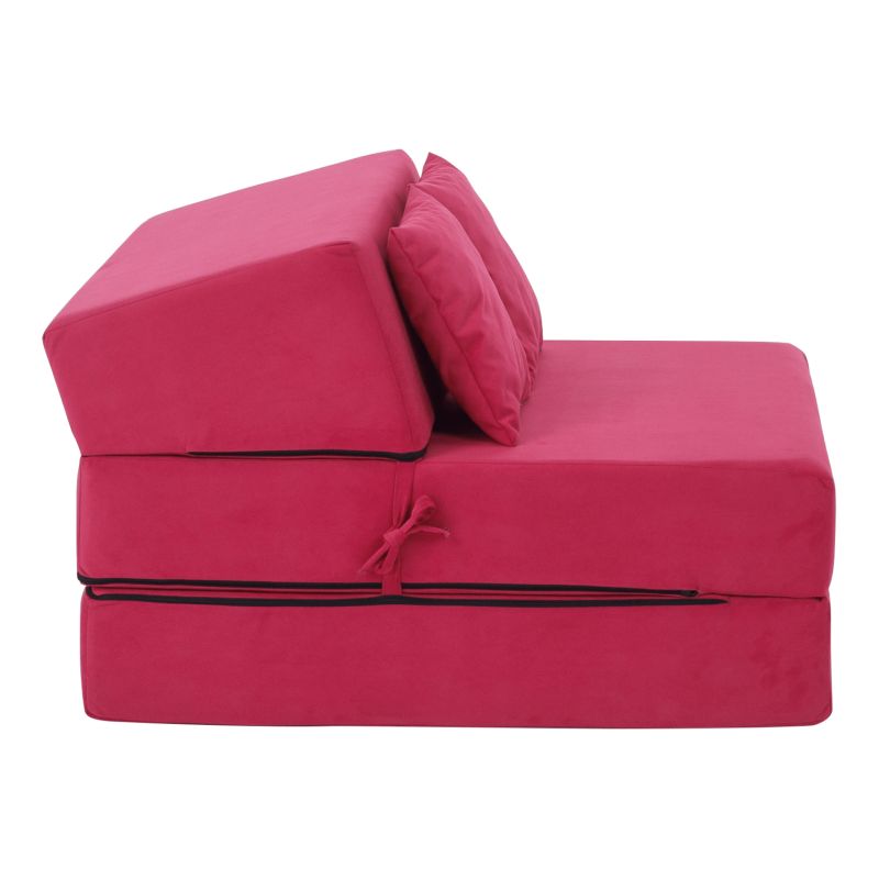 Skladací matrac/kreslo, 2v1, ružová magenta, PELOS