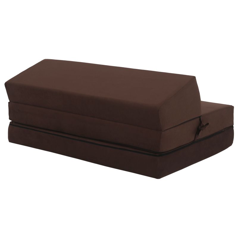 Skladací matrac/kreslo, 2v1, hnedá, VEDIS