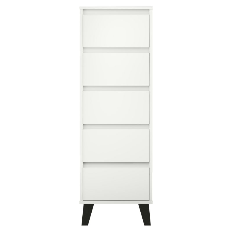 Komoda, 40cm, 5-zásuvková, biela, BOGAN 5S40