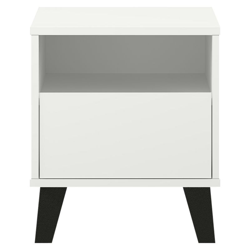 Nočný stolík, 40cm, biely, BOGAN 1S