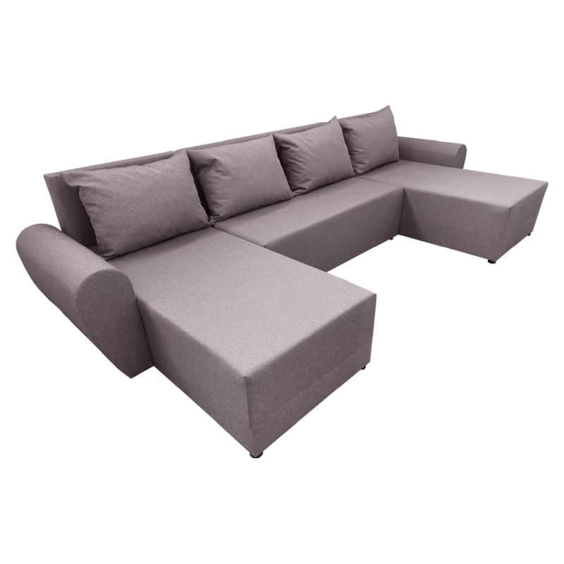 Univerzálna sedacia súprava, sivobéžová Taupe látka, DAKAR NEW U