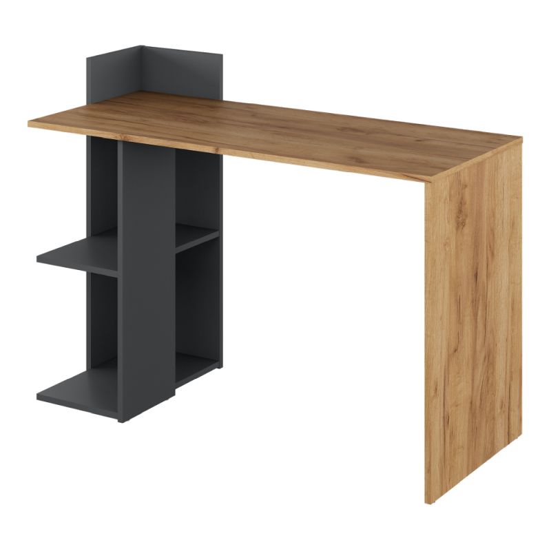 PC stôl, 120x52cm, dub craft zlatý, grafit, ZINO NEW