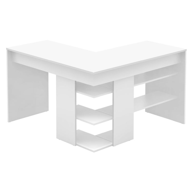 Rohový PC stôl, 120x120cm, biely, TAMARI